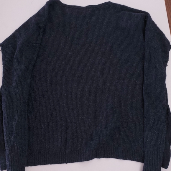 Madewell Women's Navy Blue V Neck Sweater Long Sleeve Wool Viscose Size Medium - Picture 5 of 5